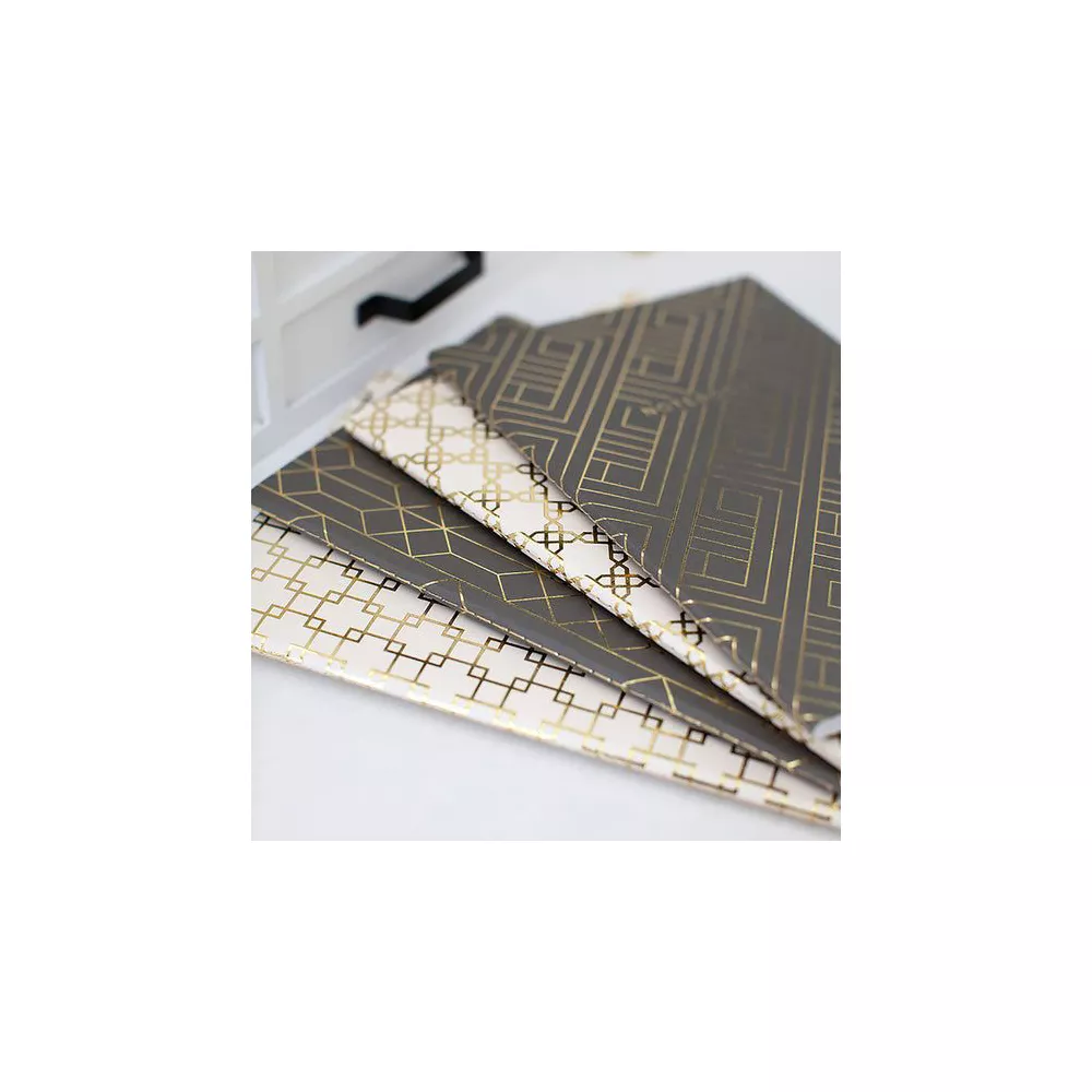 Trendy Decorative Lined Geometric Notebook Set of 4 (6 x 8.5) - Image 4